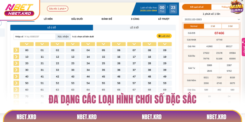 Đa dạng các loại hình chơi số đặc sắc
